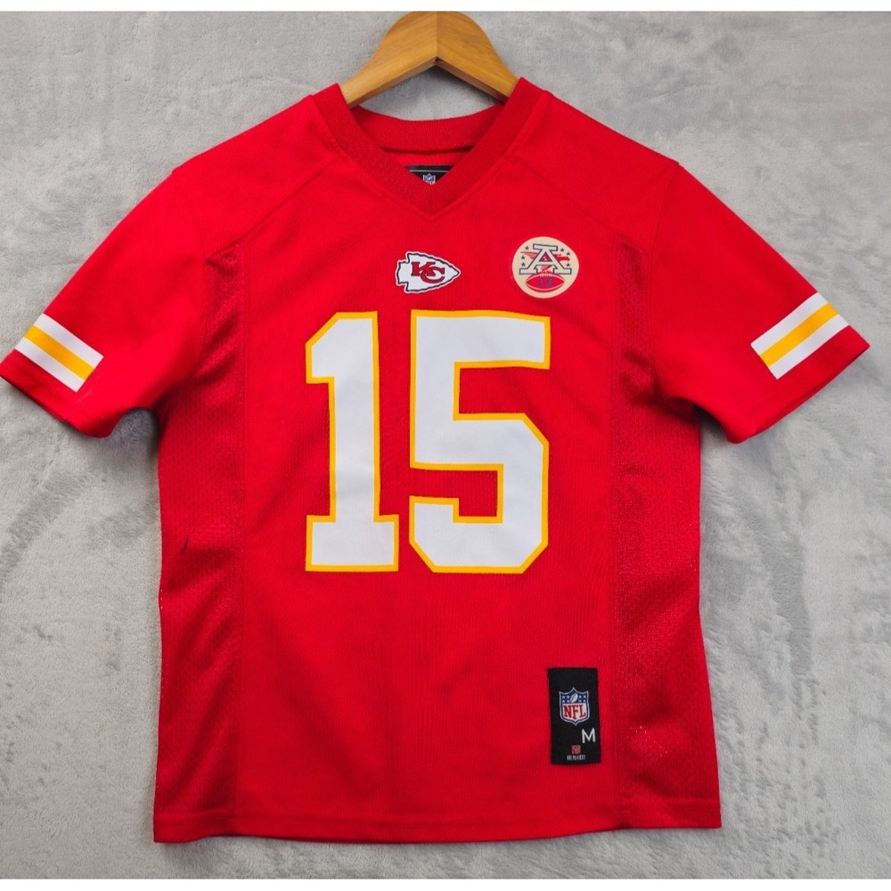 Patrick Mahomes 15 Chiefs Jersey Youth Medium 10/12 NFL Team Apparel Red
